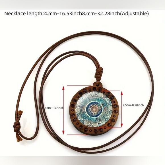 2/30$ Or 3/$35 NEW Bohemian Mandala Crystal Glass Pendant Necklace-(#0142) - Picture 2 of 4